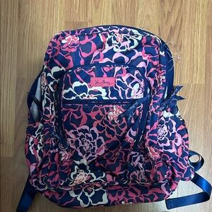 Vera Bradley Pink and Navy Floral Backpack